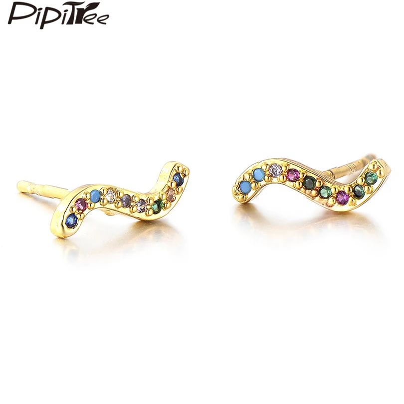 Pipitree Trendy Multicolor Cubic Zirconia S Wave Stud Earrings for Women Girls Gold Color Geometric Minimalist Earrings Jewelry
Pipitree Trendy Multicolor Cubic Zirconia S Wave Stud Earrings for Women Girls Gold Color Geometric Minimalist Earrings Jewelry