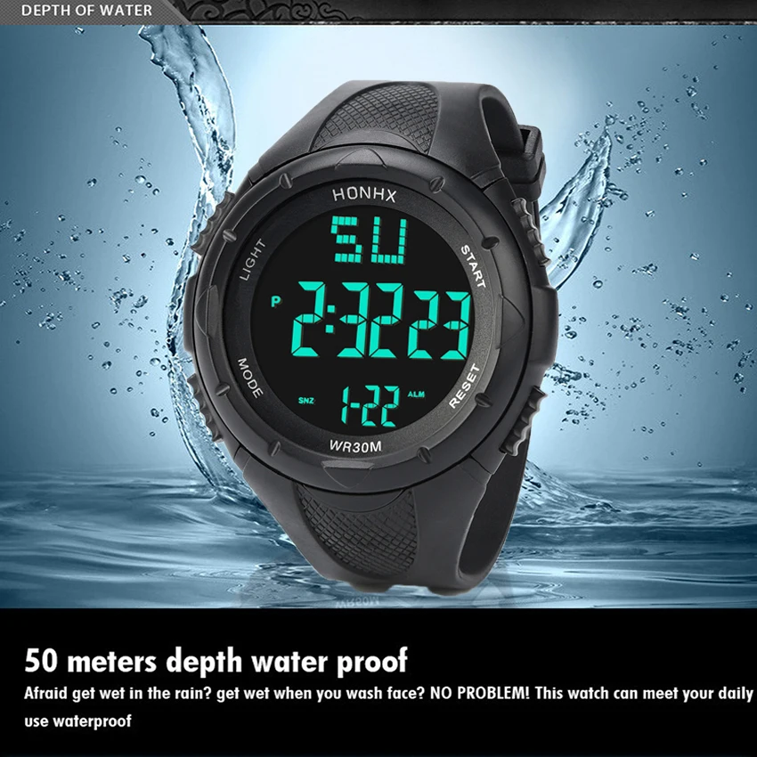 HONHX Luxury Brand Mens Sports Watches Dive 30m Digital LED Military Watch Waterproof Sport Date Watches Relogio Masculino
HONHX Luxury Brand Mens Sports Watches Dive 30m Digital LED Military Watch Waterproof Sport Date Watches Relogio Masculino