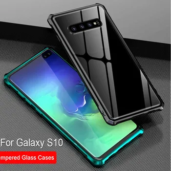 Aluminum Metal Frame Tempered Glass Back Cover Bumper Case For Samsung Galaxy S10 s10 Shockproof Cover GalaxyS10 Cases Shell
Aluminum Metal Frame Tempered Glass Back Cover Bumper Case For Samsung Galaxy S10 s10 Shockproof Cover GalaxyS10 Cases Shell