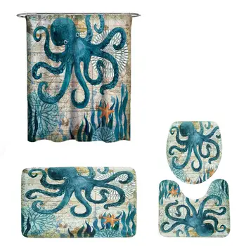 4PCS Sea Style Non Slip Toilet Polyester Cover Mat Set Bathroom Shower Curtain Set claw movie mandala modern striped
4PCS Sea Style Non Slip Toilet Polyester Cover Mat Set Bathroom Shower Curtain Set claw movie mandala modern striped
