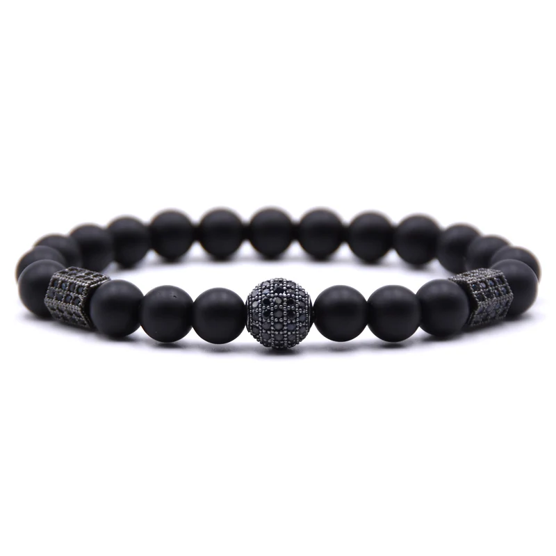 Kang hua 2019 Trend jewelry 8mm Matte Black stone bead bracelet Pave CZ Metal ballt and Prism men&women bracelets Bijoux
Kang hua 2019 Trend jewelry 8mm Matte Black stone bead bracelet Pave CZ Metal ballt and Prism men&women bracelets Bijoux
