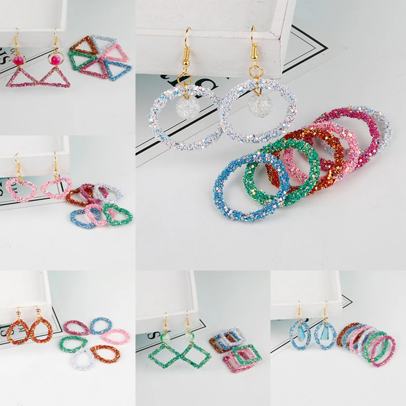 DIY Handmade Earrings Material Sequins Glitter Simple Geometry Connectors Charms Pendant Ring Earrings Accessories
DIY Handmade Earrings Material Sequins Glitter Simple Geometry Connectors Charms Pendant Ring Earrings Accessories