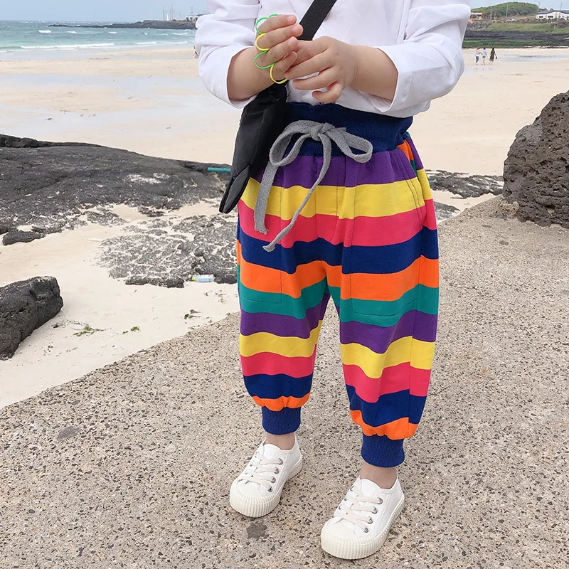 Spring Autumn girls pure cotton colorful striped jogger pants baby boys soft all-match casual sports pants
Spring Autumn girls pure cotton colorful striped jogger pants baby boys soft all-match casual sports pants
