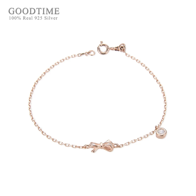Trendy Bracelet 925 Sterling Silver Bracelets Rhinestone Rose Gold Bow Zircon Bracelet Jewelry Charm Bracelets For Women Girl 
Trendy Bracelet 925 Sterling Silver Bracelets Rhinestone Rose Gold Bow Zircon Bracelet Jewelry Charm Bracelets For Women Girl