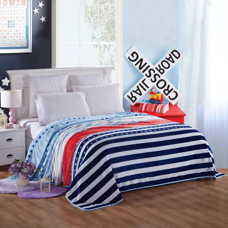 Blue Stripe Pattern Practical High Quality Flannel Plain Bedspread Blanket Throws Fleece Blanket Manta Coberto For Sofa Bed Car
Blue Stripe Pattern Practical High Quality Flannel Plain Bedspread Blanket Throws Fleece Blanket Manta Coberto For Sofa Bed Car