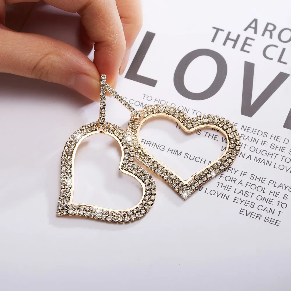 Rinhoo Gold Rosegold Sweet Love Heart Dangle Earrings Femme Hollow Geometric Drop Earrings 2019 Simple Fashion Jewelry Brincos
Rinhoo Gold Rosegold Sweet Love Heart Dangle Earrings Femme Hollow Geometric Drop Earrings 2019 Simple Fashion Jewelry Brincos