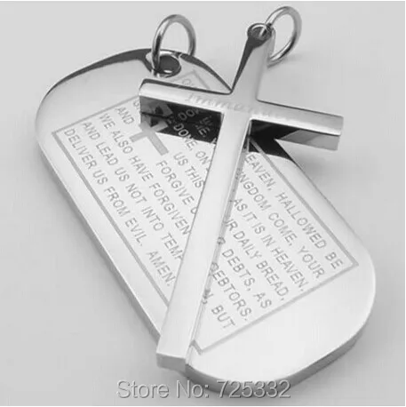 Mens Stainless Steel Cross English Lord Prayer Dog Tag Pendant Necklace Set Silver Drop Shipping
Mens Stainless Steel Cross English Lord Prayer Dog Tag Pendant Necklace Set Silver Drop Shipping