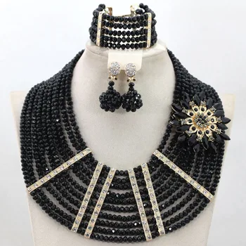 2017 Latest Black African Beads Jewelry Sets Crystal Jewelry Necklace Set Handmade Earrings Wedding Bridal QW010
2017 Latest Black African Beads Jewelry Sets Crystal Jewelry Necklace Set Handmade Earrings Wedding Bridal QW010