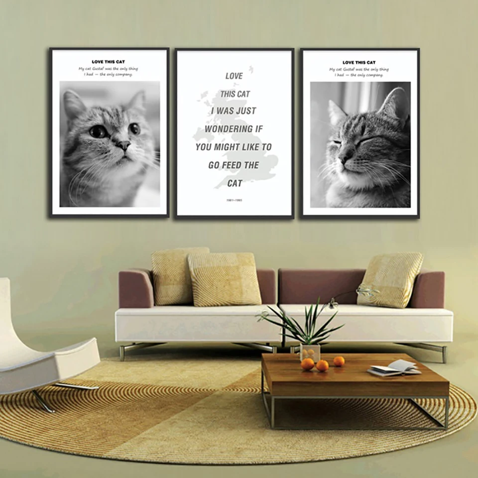 Animal Cat Poster Quotes Black White Pictures Nordic Canvas Prints Wall Art Modular Bedside Background Painting Home Decor
Animal Cat Poster Quotes Black White Pictures Nordic Canvas Prints Wall Art Modular Bedside Background Painting Home Decor