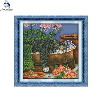 Joy Sunday Sleeping cat 2 Printed Canvas DMC Counted 11CT and 14CT DIY Hand Printed Cross-stitch Kits Embroidery Needlework
Joy Sunday Sleeping cat 2 Printed Canvas DMC Counted 11CT and 14CT DIY Hand Printed Cross-stitch Kits Embroidery Needlework