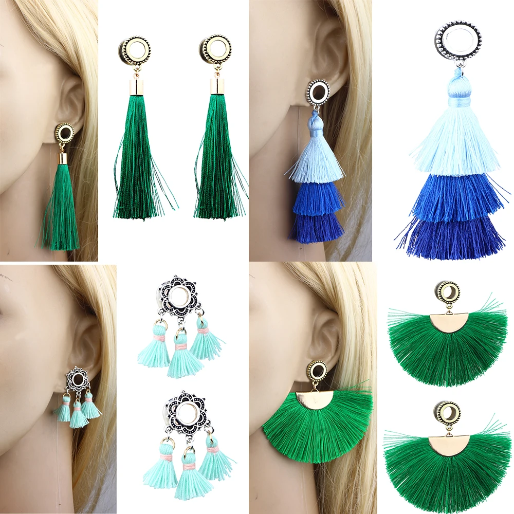 TIANCIFBYJS 2pcs Tassel Ear Tunnels Gauges Stainless steel Screw Piercing Plug Gauges Ear Taper Stretcher Saddle Ear Plugs Kit
TIANCIFBYJS 2pcs Tassel Ear Tunnels Gauges Stainless steel Screw Piercing Plug Gauges Ear Taper Stretcher Saddle Ear Plugs Kit