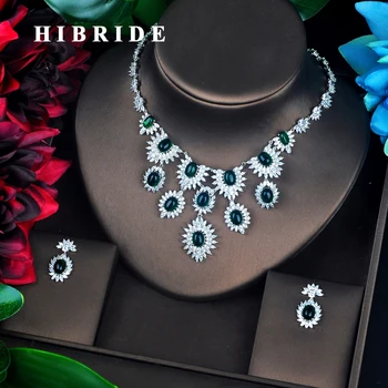 HIBRIDE New Big Green Rhinestone Bridal Jewelry Set Necklace Set Wedding Accessories Pendientes Mujer Moda 2018 N-693
HIBRIDE New Big Green Rhinestone Bridal Jewelry Set Necklace Set Wedding Accessories Pendientes Mujer Moda 2018 N-693