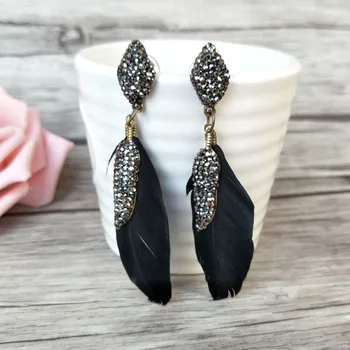 5 Pairs/lot Pave Crystal Rhinestone Feather Dangle Earrings Charm Jewelry For Women ER388
5 Pairs/lot Pave Crystal Rhinestone Feather Dangle Earrings Charm Jewelry For Women ER388