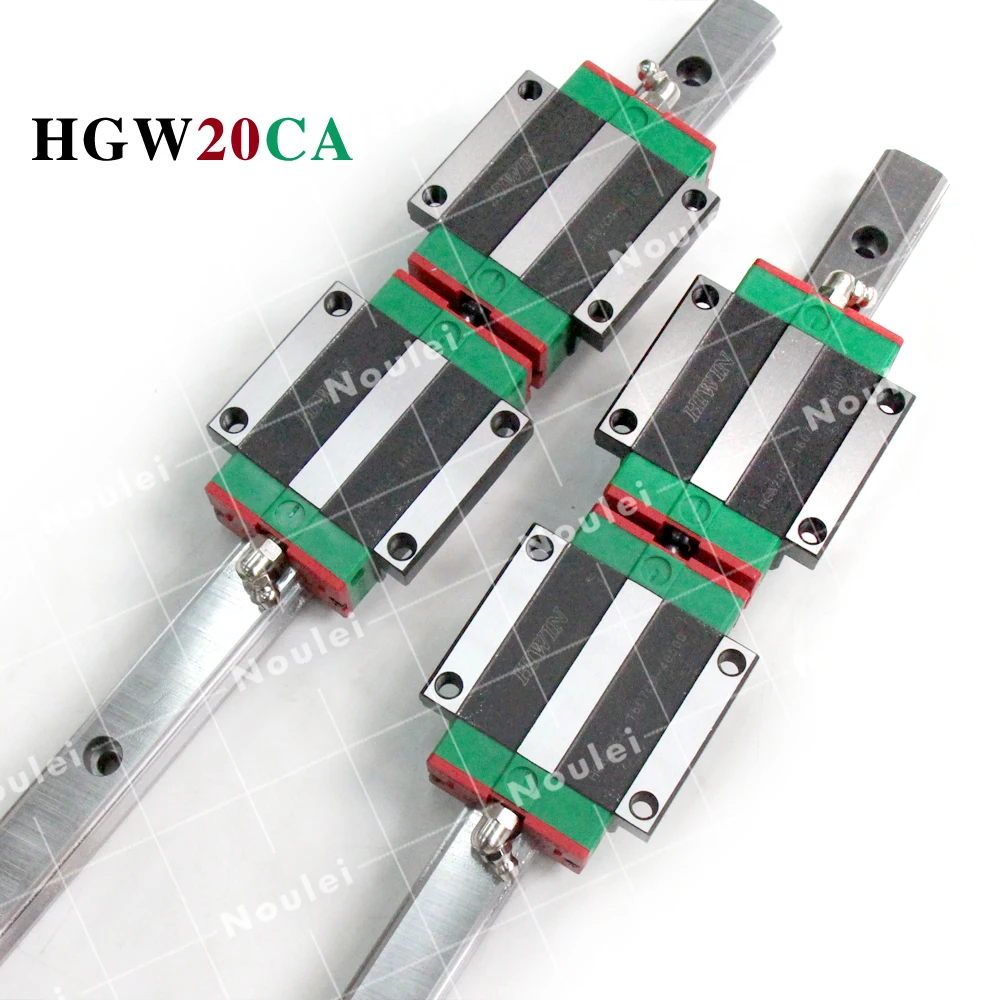 2 sets HGR20-500mm Hiwin Linear rail /& 4 pcs HGW20CC Block Bearing