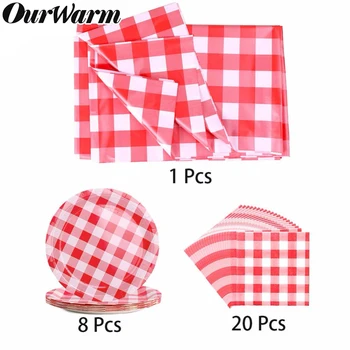 OurWarm 1set Disposable Tableware Sets Dinner Party Red and White Checkered Party & Holiday DIY Decorations Summer Party
OurWarm 1set Disposable Tableware Sets Dinner Party Red and White Checkered Party & Holiday DIY Decorations Summer Party