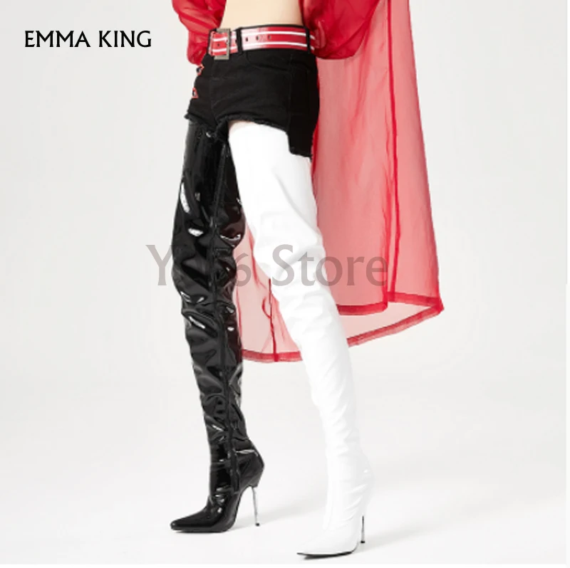 Sexy Long Boots Extreme High Heel 10cm Over-The-knee Crotch Boots Shiny/matte Patent PU Thigh high Boots NEW Botines Mujer 2019
Sexy Long Boots Extreme High Heel 10cm Over-The-knee Crotch Boots Shiny/matte Patent PU Thigh high Boots NEW Botines Mujer 2019