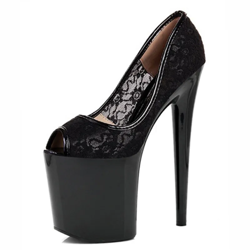 20cm peep toe women's pumps black lace fashion 8 inch High Heel Shoes Platform Sexy punk Exotic Dancer shoes
20cm peep toe women's pumps black lace fashion 8 inch High Heel Shoes Platform Sexy punk Exotic Dancer shoes