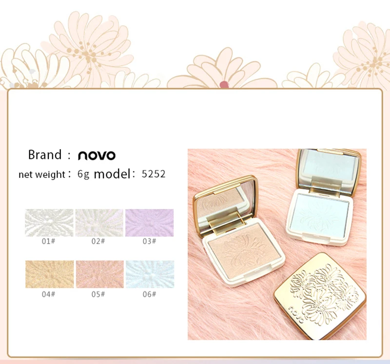 Novo Highlighter Facial Bronzers Palette Makeup Glow Kit Face Contour Shimmer Powder Body Base Illuminator Highlight Cosmetics Novo Highlighter Facial Bronzers Palette Makeup Glow Kit Face Contour Shimmer Powder Body Base Illuminator Highlight Cosmetics