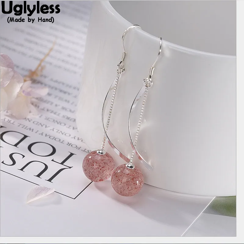 Uglyless 100% Real Solid 925 Silver Fine Jewelry for Women Pink Strawberry Quartz Ball Earrings Natural Gemstones Earrings Gems
Uglyless 100% Real Solid 925 Silver Fine Jewelry for Women Pink Strawberry Quartz Ball Earrings Natural Gemstones Earrings Gems