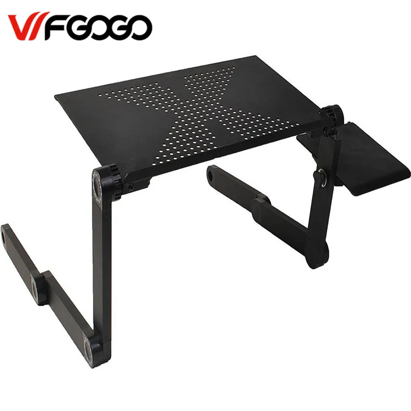 Image WFGOGO Computer Desks Portable Adjustable Foldable Laptop Notebook Lap PC Folding Desk Table Vented Stand Bed Tray