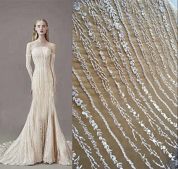 130CM Width sequined lace fabric Striped fairy skirt wedding dress holiday wear children's clothing fabric DIY accessories
130CM Width sequined lace fabric Striped fairy skirt wedding dress holiday wear children's clothing fabric DIY accessories