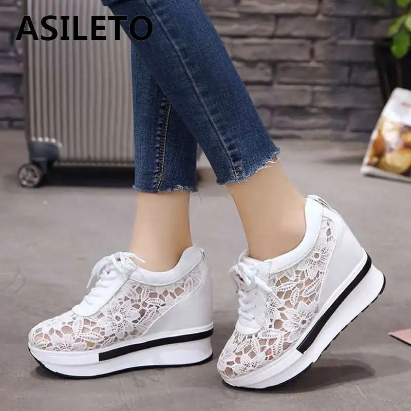 ASILETO Breathable height Increasing Female casual Shoes wedges heels sneakers platform hollow lace mesh Vulcanized Zapatillas
ASILETO Breathable height Increasing Female casual Shoes wedges heels sneakers platform hollow lace mesh Vulcanized Zapatillas