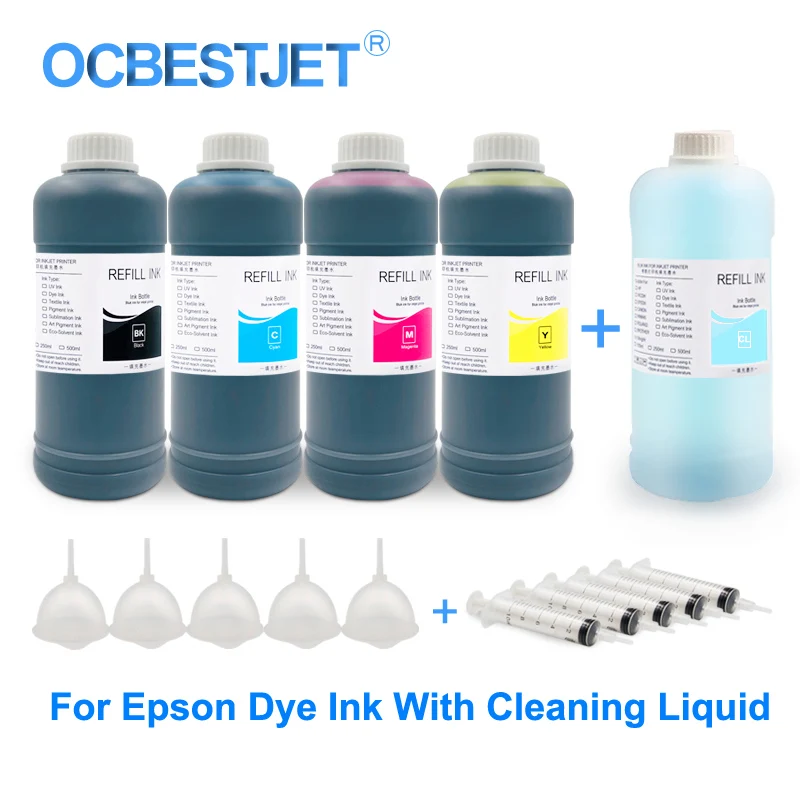 5x500ml Refill Dye Ink With Ink Cleaning Liquid For Epson L213 L364 L565 XP200 WF-2750 CX4200 CX4800 NX125 NX430 Printer Ink
5x500ml Refill Dye Ink With Ink Cleaning Liquid For Epson L213 L364 L565 XP200 WF-2750 CX4200 CX4800 NX125 NX430 Printer Ink
