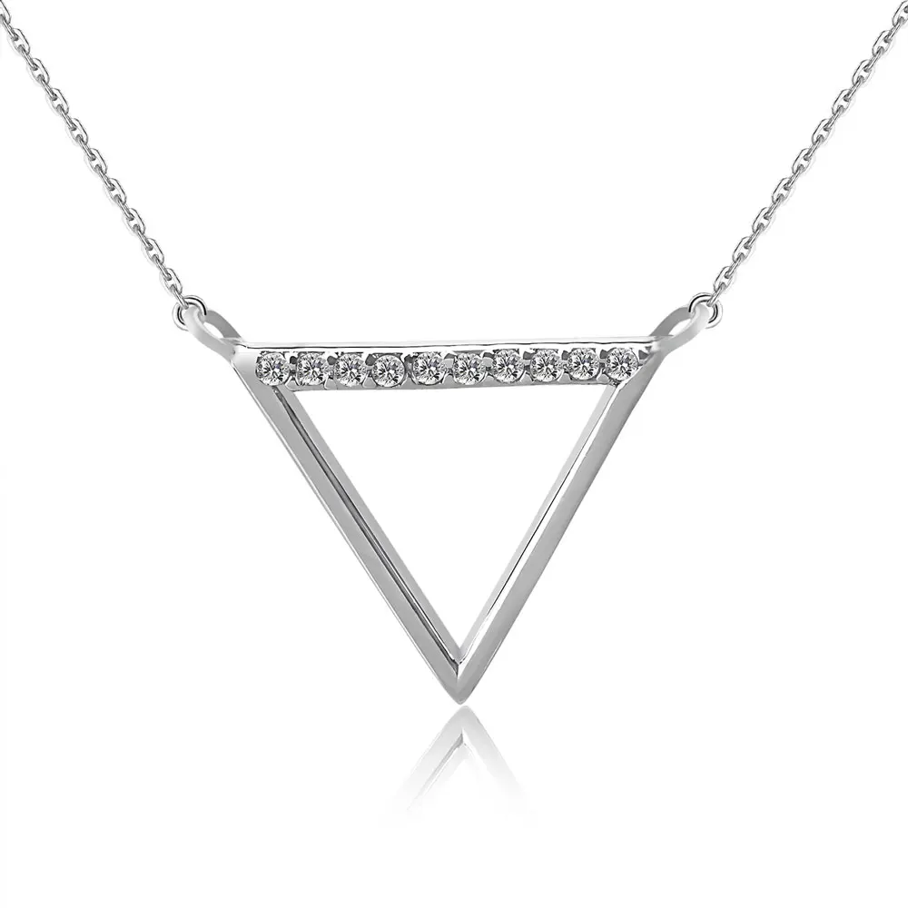 VOJEFEN Simple 925 Sterling Silver Inverted Triangle Charm Chain Necklace With Zircon Inlay Necklace Fine Jewelry
VOJEFEN Simple 925 Sterling Silver Inverted Triangle Charm Chain Necklace With Zircon Inlay Necklace Fine Jewelry