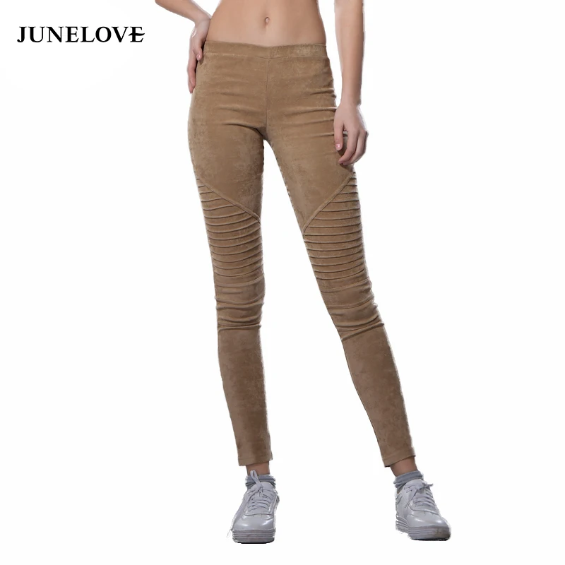 JuneLove 2019 autumn winter faux suede leggings fold high waist retro elastic stretchy slim women pencil pants plus size
JuneLove 2019 autumn winter faux suede leggings fold high waist retro elastic stretchy slim women pencil pants plus size