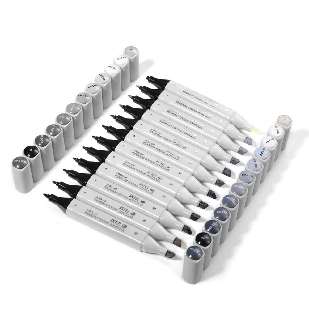 STA 12 Cool Grey Colors Art Markers Grayscale Artist Dual Head Markers Set for Brush Pen Painting Marker School Student Supplies
STA 12 Cool Grey Colors Art Markers Grayscale Artist Dual Head Markers Set for Brush Pen Painting Marker School Student Supplies