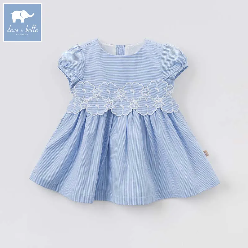 Dave bella/милые платья для маленьких девочек одежда в полоску новорожденных