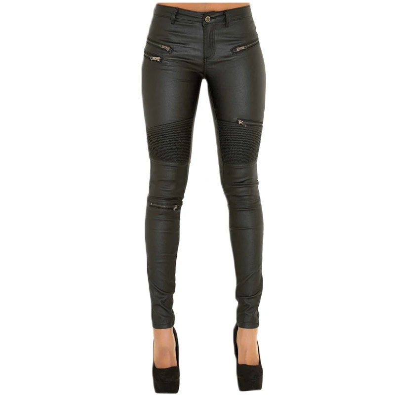 Plus Size Black Moto & Biker Style Fashion Woman Skinny Leather Jeans XS-3XL Pleated Fake Zippers Details Pencil Pants Online
Plus Size Black Moto & Biker Style Fashion Woman Skinny Leather Jeans XS-3XL Pleated Fake Zippers Details Pencil Pants Online