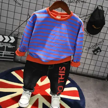 New spring and autumn new children's suit boys striped sweater + letter jeans two-piece set 2-6 years
New spring and autumn new children's suit boys striped sweater + letter jeans two-piece set 2-6 years
