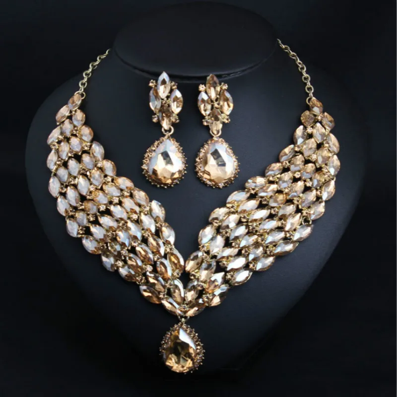 Luxury Statement Big Maxi Crystal Necklace Earrings Dress Exaggerated Wedding Accessories Bride Jewelry Sets Women Duftgold
Luxury Statement Big Maxi Crystal Necklace Earrings Dress Exaggerated Wedding Accessories Bride Jewelry Sets Women Duftgold