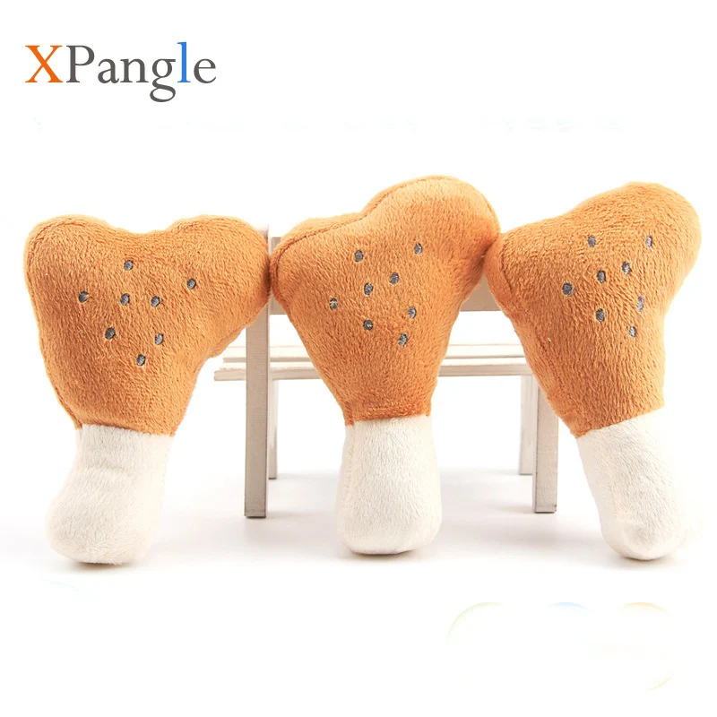 

XPangle Cat Dog Toy Chicken Leg Squeak Toy for Small Large Dogs Cats Chew Toys Resistance to Bite Molar Tooth Clean Pet Supplies