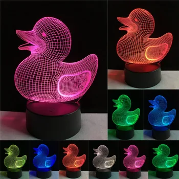 Hot Fashion Cartoon Lovely 3D Duck Visual 7 Color Gradient Dimming Night Light LED Illusion Table Lamp Child Kid Xmas Toy Gifts
Hot Fashion Cartoon Lovely 3D Duck Visual 7 Color Gradient Dimming Night Light LED Illusion Table Lamp Child Kid Xmas Toy Gifts