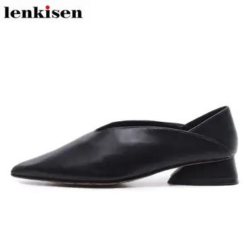 Lenkisen young lady large size solid pointed toe slip on low heels shallow genuine leather shopping streetwear woman pumps L1f1
Lenkisen young lady large size solid pointed toe slip on low heels shallow genuine leather shopping streetwear woman pumps L1f1