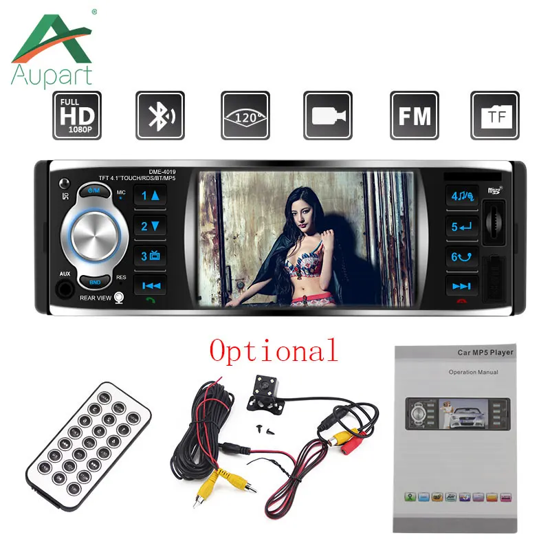 Авторадио 1 Din автомагнитола 4 "TFT сенсорный экран аудио стерео USB FM RDS Bluetooth