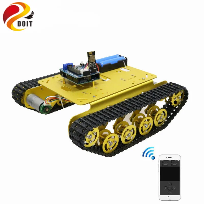 TS100 Wifi/Handle/Bluetooth RC Control Robot Tank Chassis Car Kit for Arduino with UNO R3, 4 Road Motor Driver Board,WiFi Module
TS100 Wifi/Handle/Bluetooth RC Control Robot Tank Chassis Car Kit for Arduino with UNO R3, 4 Road Motor Driver Board,WiFi Module