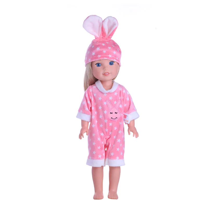 Кукла Luckdoll аксессуары для одежды розовый кролик набор =(1 шапка и 1 полный костюм)