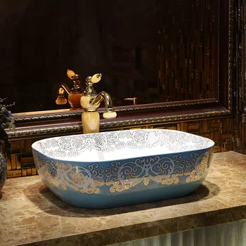 Jingdezhen factory directly art hand painted ceramic wash basin bathroom sinks rectangle shape Vintage Porcelain Sink
Jingdezhen factory directly art hand painted ceramic wash basin bathroom sinks rectangle shape Vintage Porcelain Sink