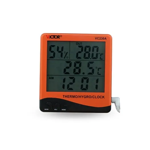 VC230A Large LCD Screen Temperature and Humidity Tester Meter Thermo Hygrometer with Clock
VC230A Large LCD Screen Temperature and Humidity Tester Meter Thermo Hygrometer with Clock
