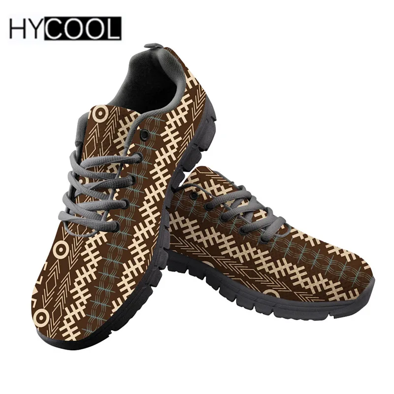 HYCOOL Ladies Sport Running Shoes African Art Printing Sneakers Outdoor Mesh For Teen Girls Cool Footwear Zapatillas Mujer | Спорт и