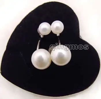 Qingmos Natural White Pearl Double Sided Ear Stud Front Back Earrings for Women with 5-6mm and 9-10mm Flat Round Pearl Earring
Qingmos Natural White Pearl Double Sided Ear Stud Front Back Earrings for Women with 5-6mm and 9-10mm Flat Round Pearl Earring