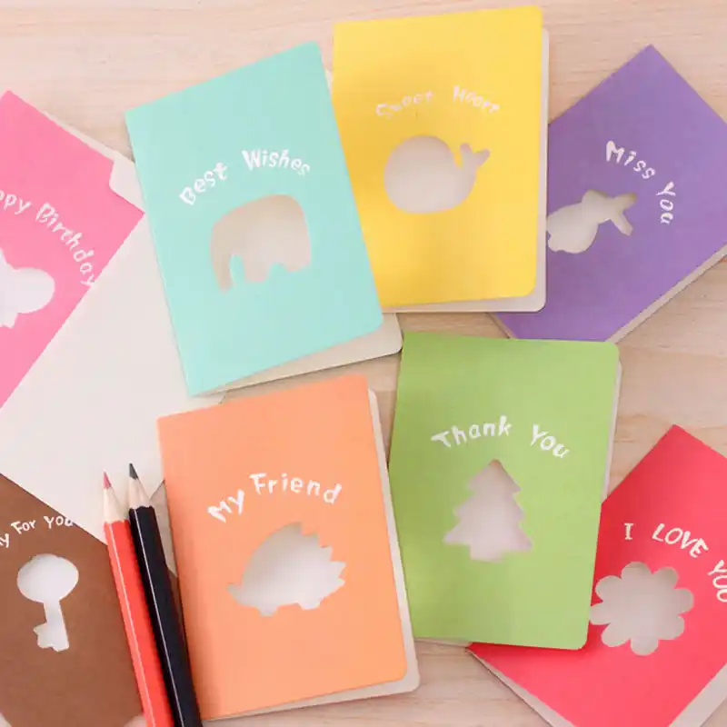 hollow birthday card with envelope greeting message card gift