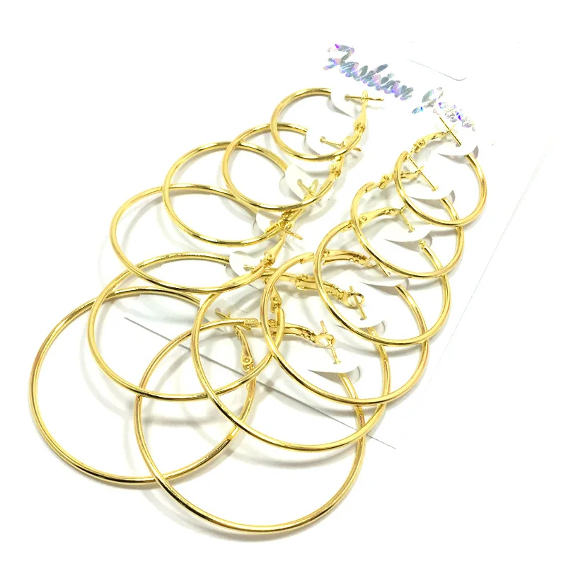 Big Hoop Earring For Women Style 6 pair /lot Silver Rose Gold Circle Men Earrings Fashion Jewelry
Big Hoop Earring For Women Style 6 pair /lot Silver Rose Gold Circle Men Earrings Fashion Jewelry