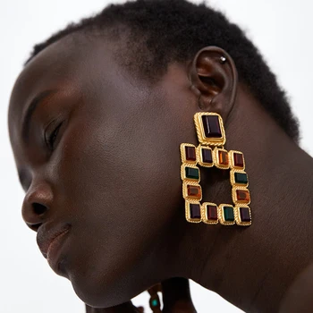 FASHIONSNOOPS New Colorful Square Crystal Earrings Women Big Drop Earrings Boho Charm Metal Pendant Earrings Wedding Jewelry
FASHIONSNOOPS New Colorful Square Crystal Earrings Women Big Drop Earrings Boho Charm Metal Pendant Earrings Wedding Jewelry