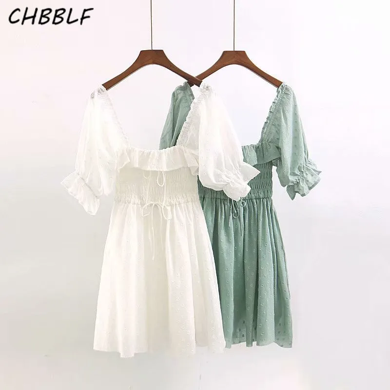 CHBBLF women sexy square collar backless sweet dress puff sleeve elastic waist female summer chic dresses vestidos SDP9181
CHBBLF women sexy square collar backless sweet dress puff sleeve elastic waist female summer chic dresses vestidos SDP9181