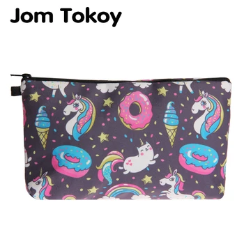 Jom Tokoy Cosmetic Bag Fashion Women Brand makeup bag Heat Transfer Printing Unicorns and donuts cosmetic organizer bags
Jom Tokoy Cosmetic Bag Fashion Women Brand makeup bag Heat Transfer Printing Unicorns and donuts cosmetic organizer bags