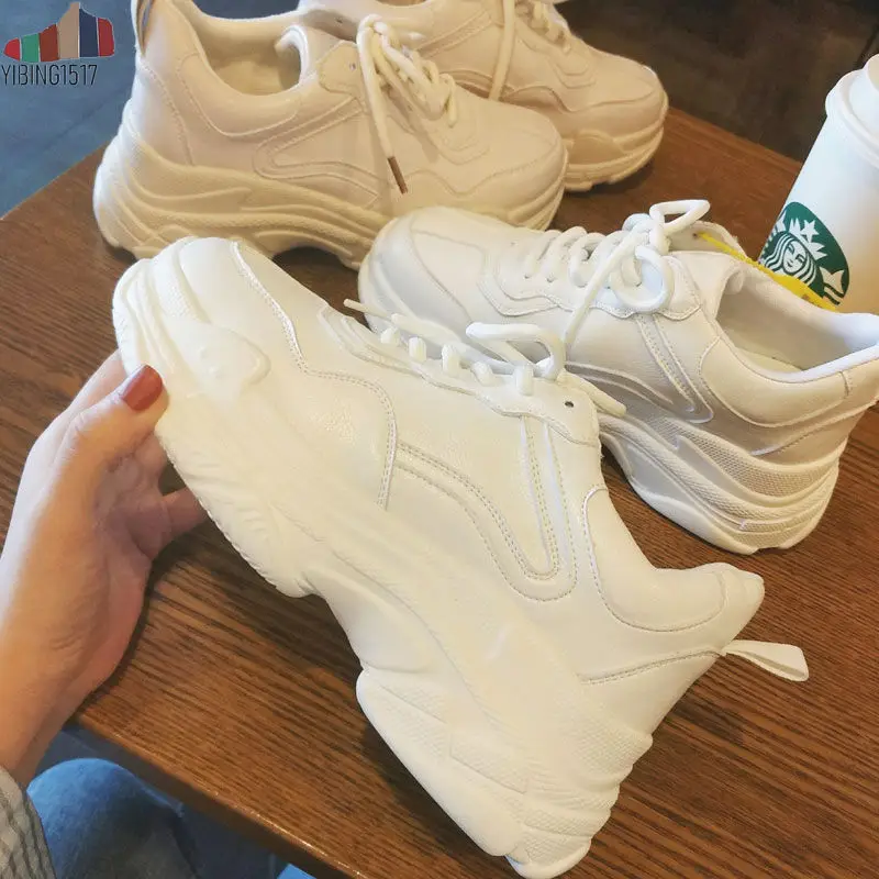 Hot Fashion Platform Sneaker Women Vulcanized Shoes 2019 Casual Chunky Sneakers Lace Up Dad Shoe Platform Women Shoes White
Hot Fashion Platform Sneaker Women Vulcanized Shoes 2019 Casual Chunky Sneakers Lace Up Dad Shoe Platform Women Shoes White
